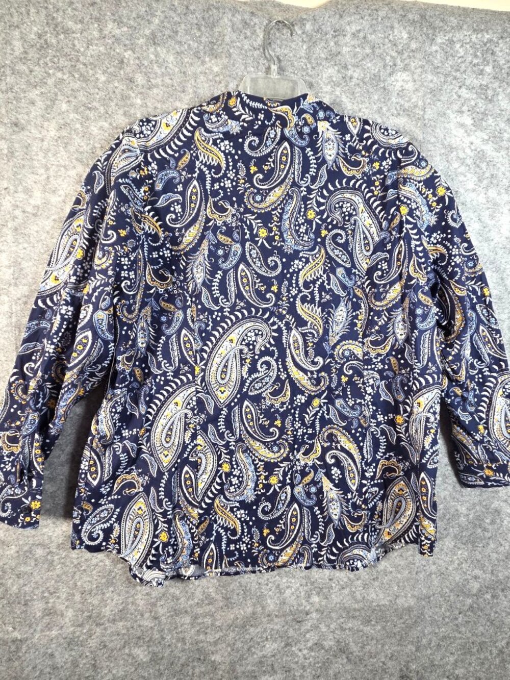 Jessica London Paisley Tunic Blouse 26W Navy Boho Top - Picture 6 of 9